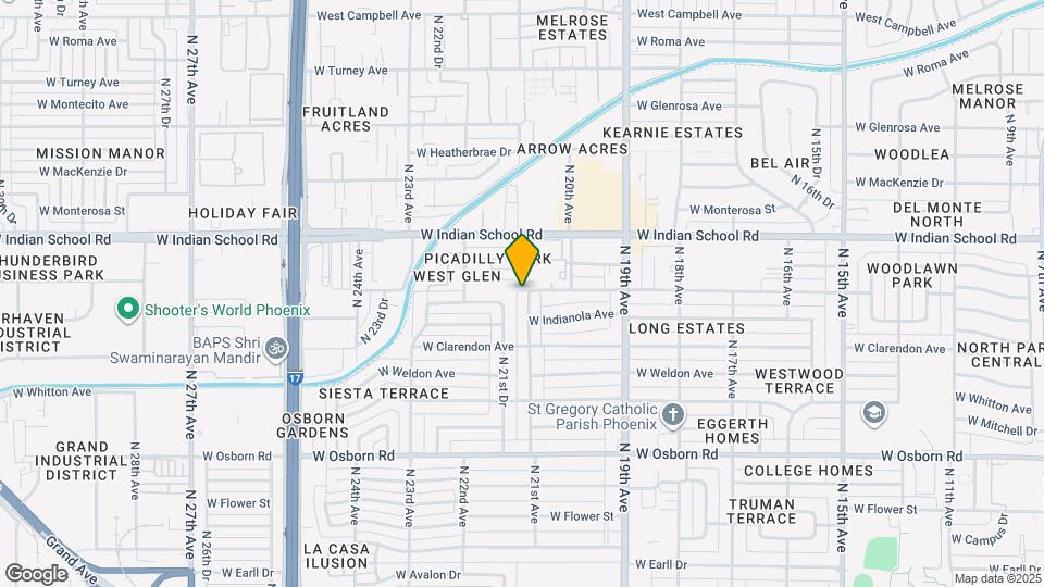 3848 N 21st Ave Map and Location Details