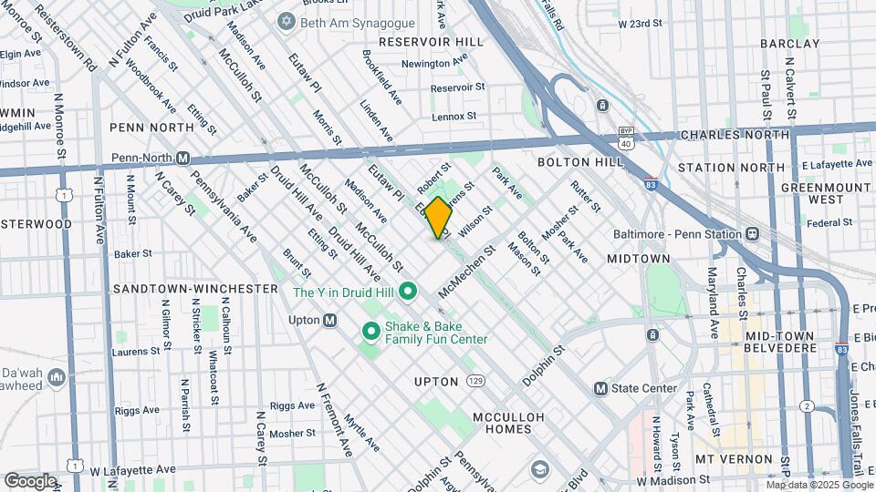1702 Eutaw Pl Map and Location Details