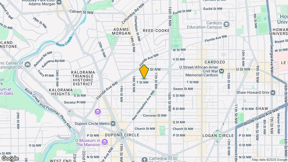 1741 T St NW Map and Location Details