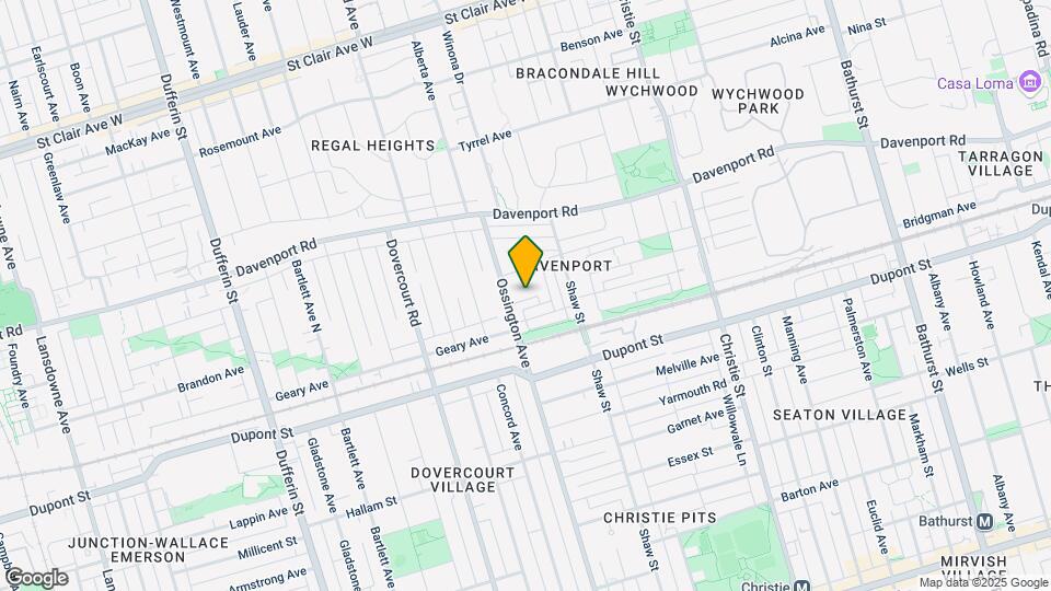 The Ossington Luxury Townhomes Map and Location Details