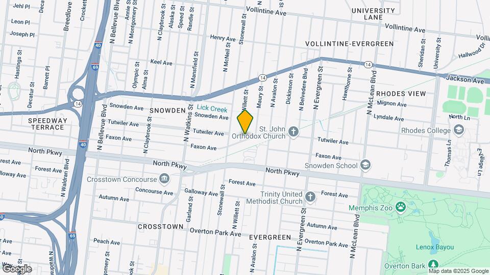 1540 Tutwiler Ave Map and Location Details