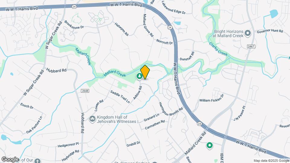 7707 Harrington Woods Rd Map and Location Details