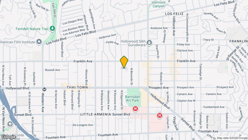 1820 N Edgemont St, Unit 2 Mapa y Detalles de la Ubicación
