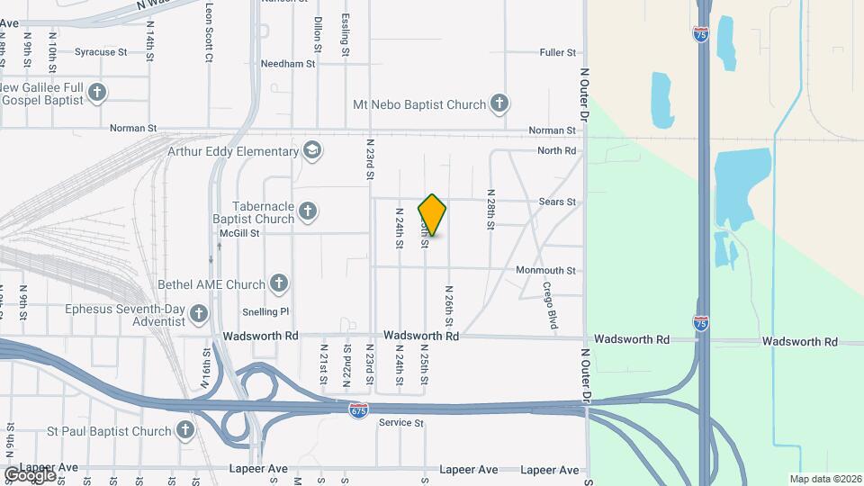 726 N 25th St Map and Location Details