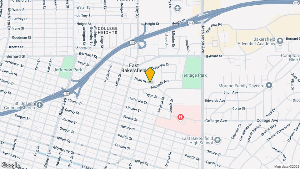 1525 Pearl St Map and Location Details