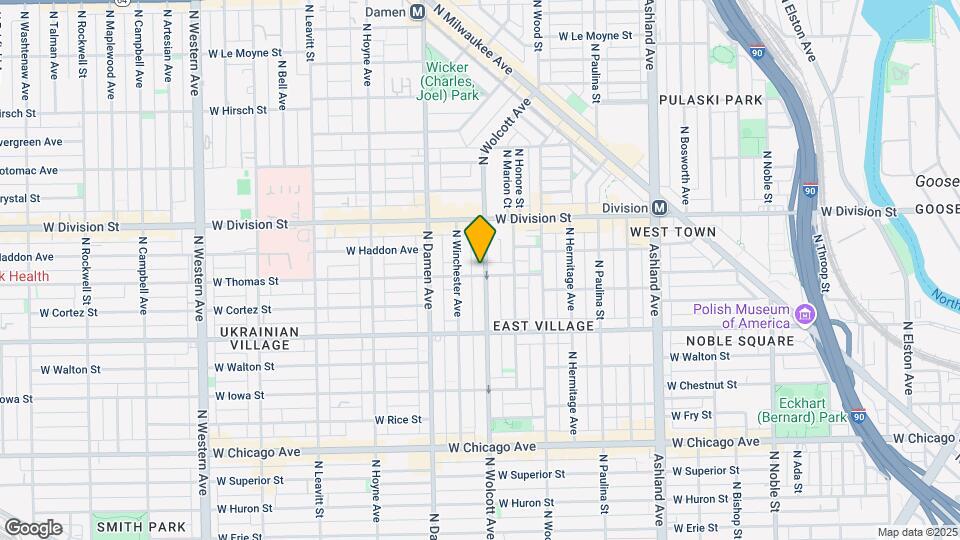 1102 N Wolcott Ave Map and Location Details