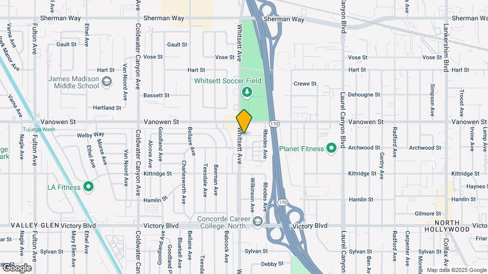 6722 Whitsett Ave Map and Location Details