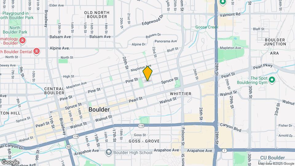 2119 Spruce St, Unit 1 Map and Location Details