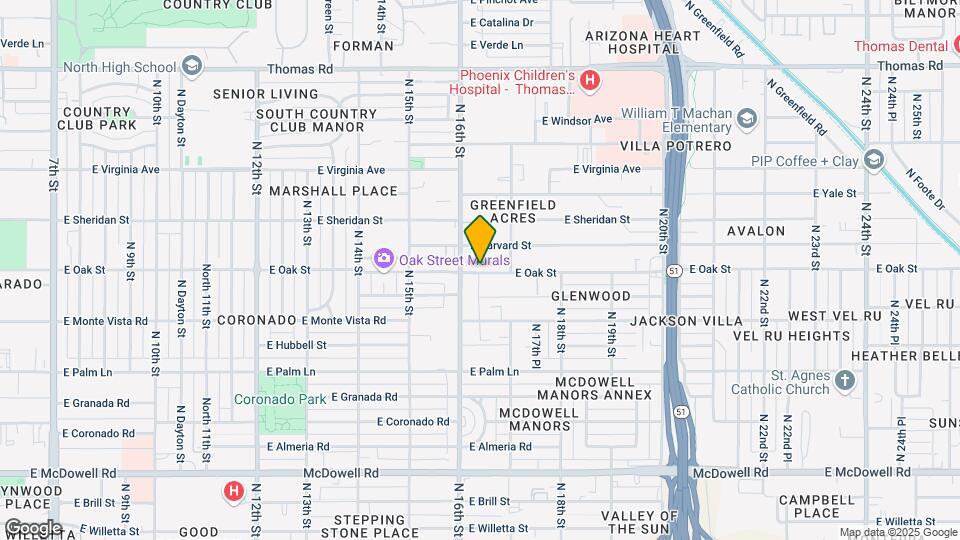 1622 E Oak St Map and Location Details