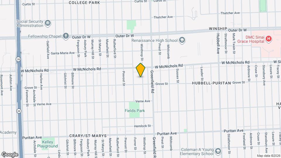 16837 Winthrop St Map and Location Details