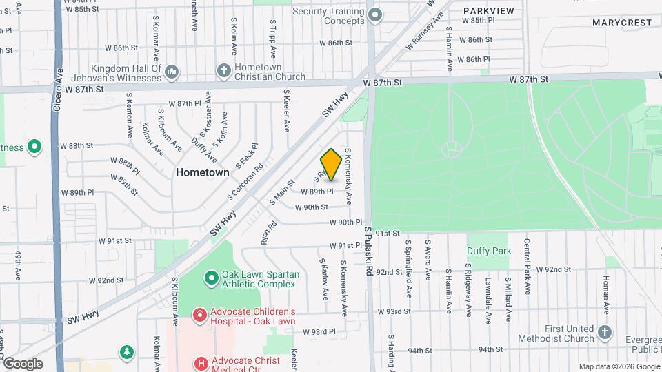 4056 W 89th Pl Map and Location Details