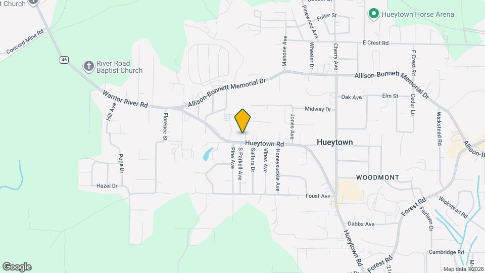 1458 Hueytown Rd Map and Location Details