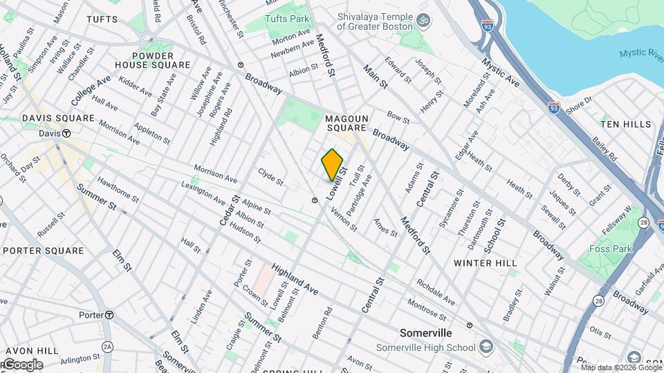 302 Lowell St, Unit 1B Map and Location Details