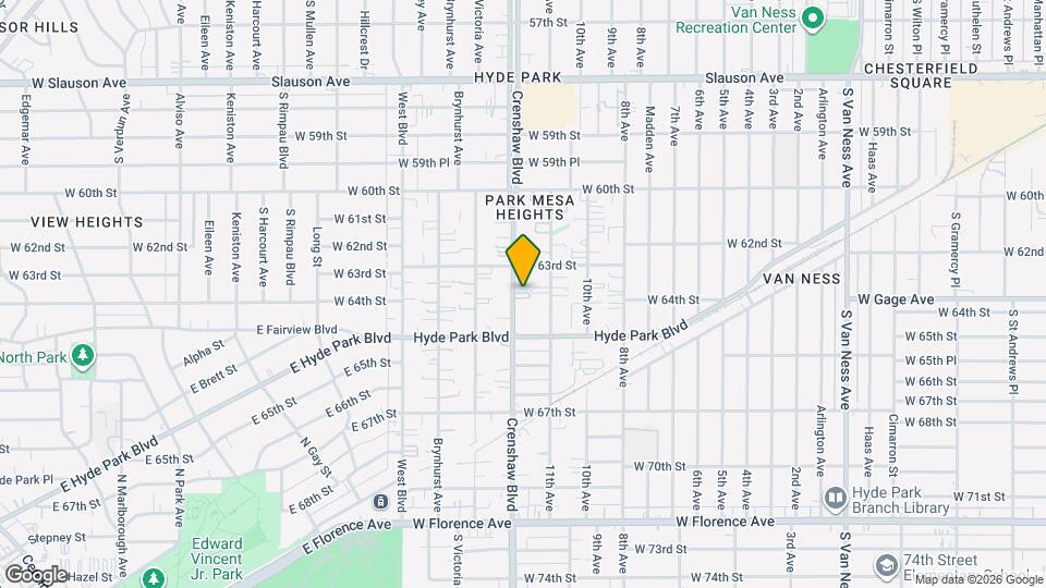 6332 S Crenshaw Blvd Mapa y Detalles de la Ubicación