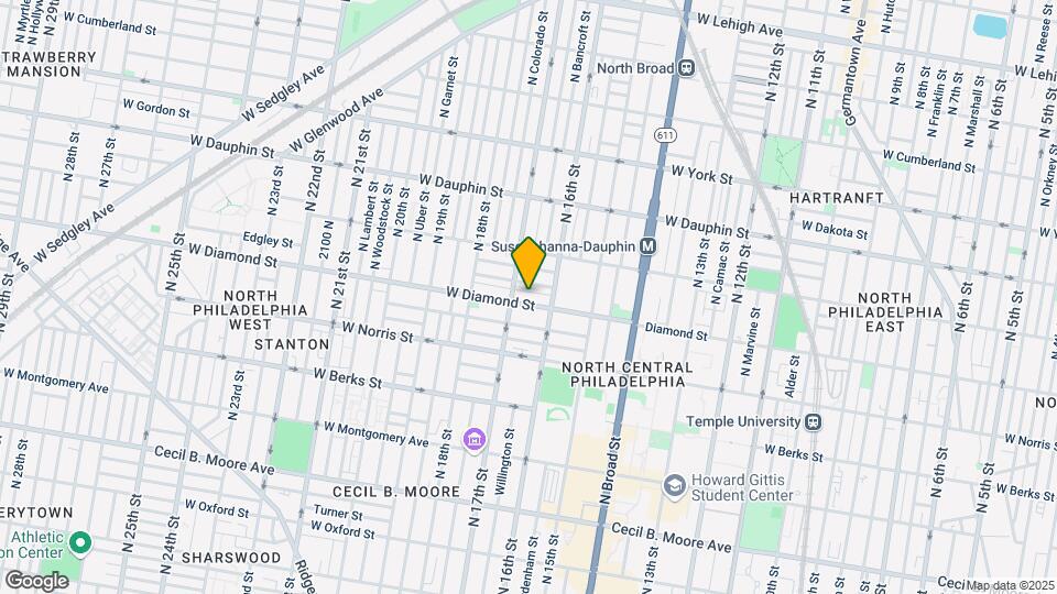 1627 W Diamond St Map and Location Details