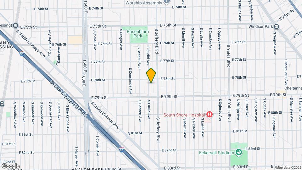 7819 S Euclid Ave Map and Location Details