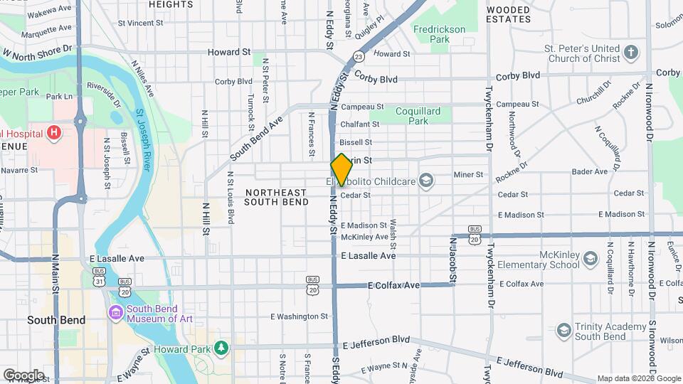 1109 Cedar St Map and Location Details