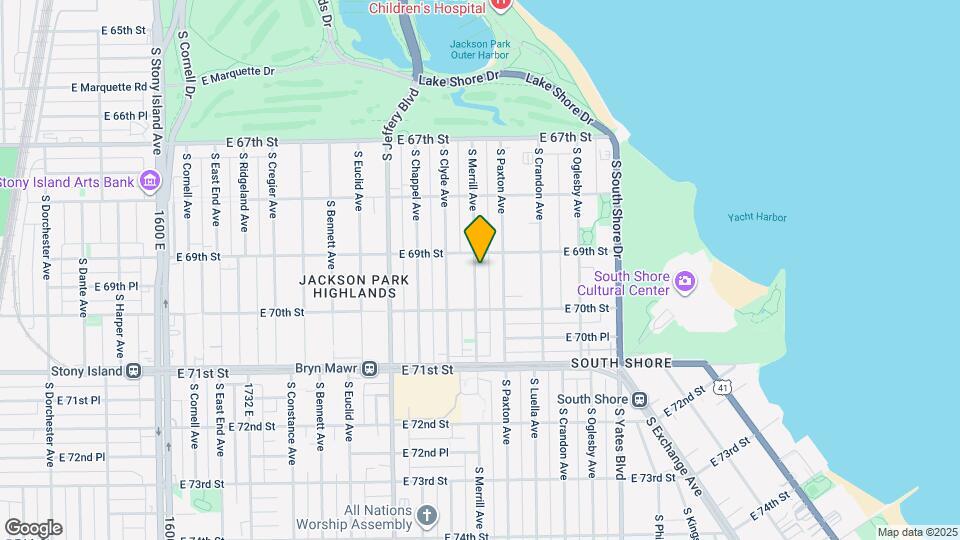 6913 S Merrill Ave, Unit 2nd Floor Map and Location Details
