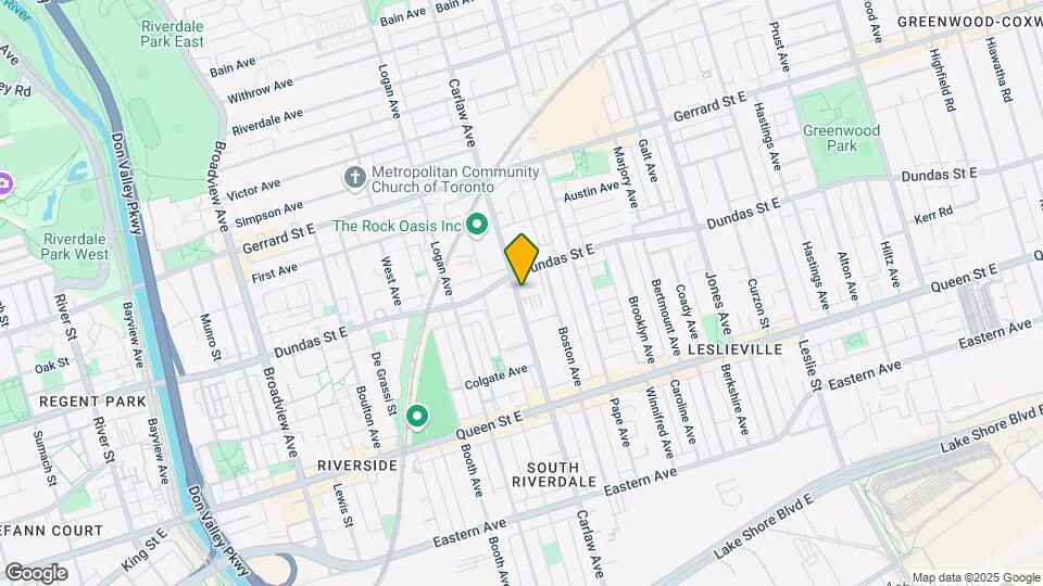 319-319 Carlaw Ave Map and Location Details