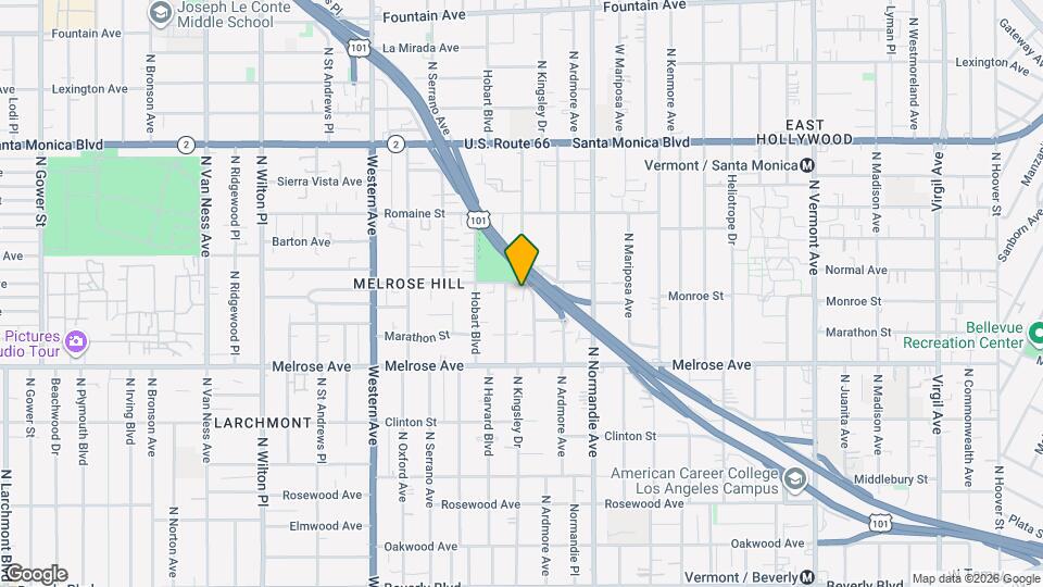 837 1/2 N Kingsley Dr Map and Location Details
