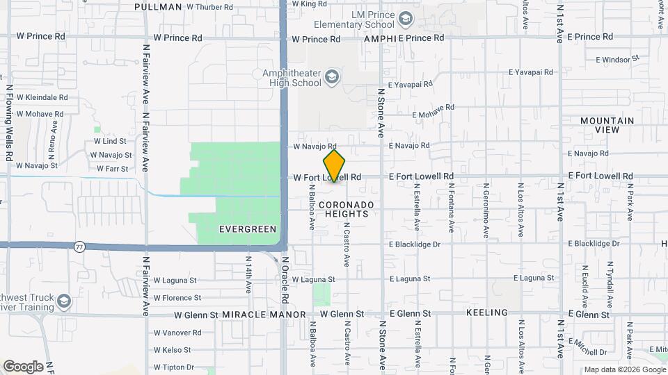 219 W Fort Lowell Rd Mapa y Detalles de la Ubicación