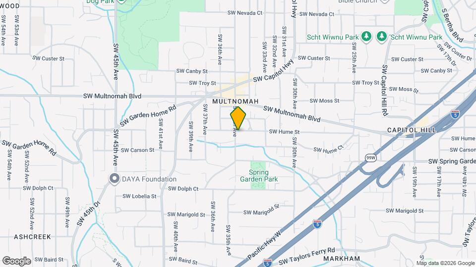 3448 SW Hume St Map and Location Details