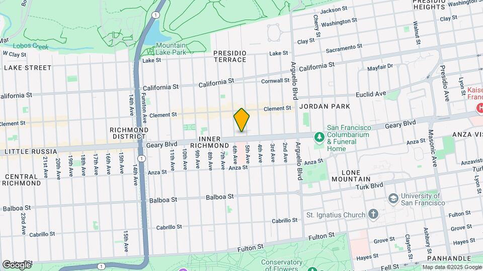 4120-4124 Geary Blvd Mapa y Detalles de la Ubicación