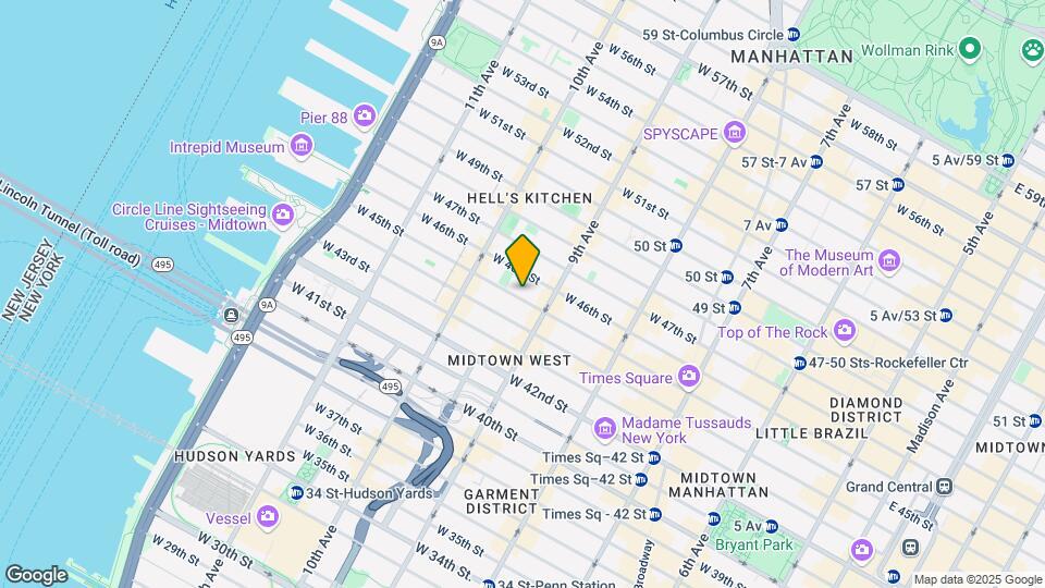 421 W 45th St Mapa y Detalles de la Ubicación