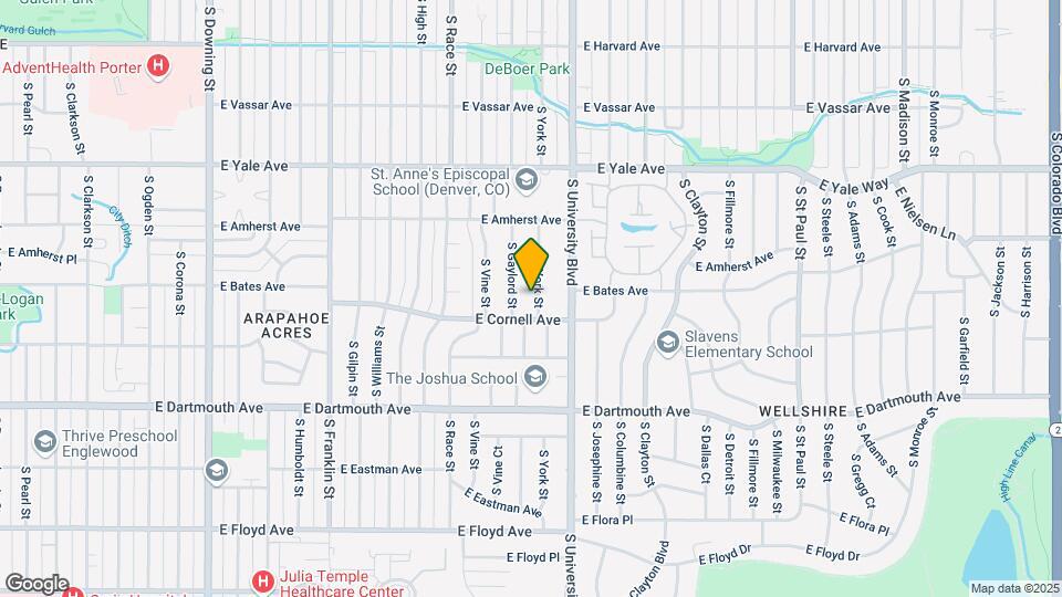 2957 S York St Map and Location Details