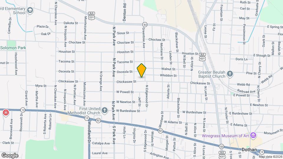 1030 Chickasaw St Map and Location Details