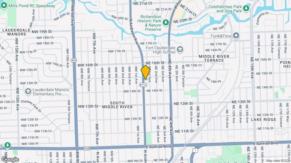 1432 N Andrews Ave Map and Location Details