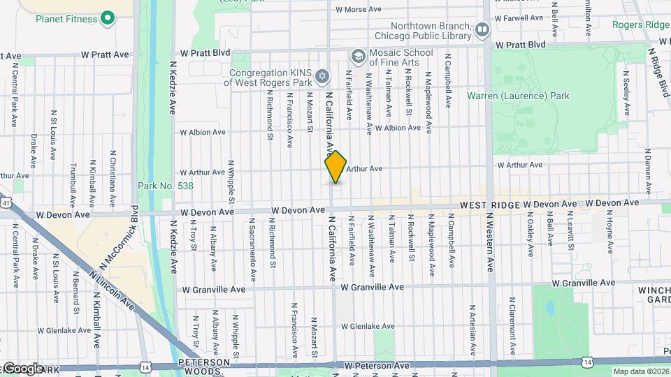6431 N California Ave, Unit 2s Mapa y Detalles de la Ubicación