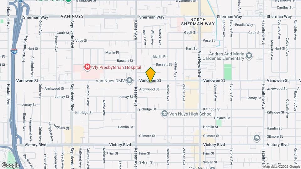 14804 1/2 Vanowen St Map and Location Details