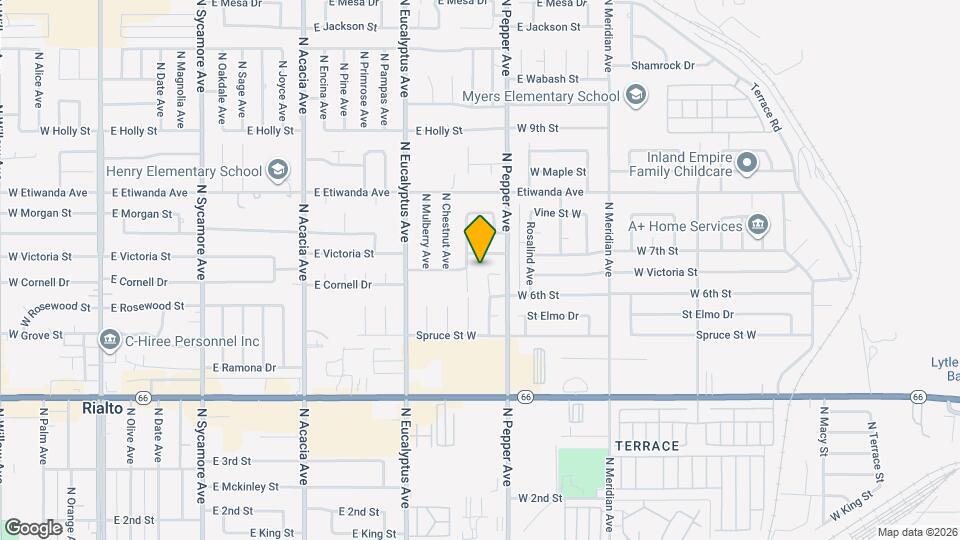 632 N Birch Ave Map and Location Details