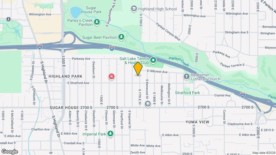 2546 S 1700 E Map and Location Details