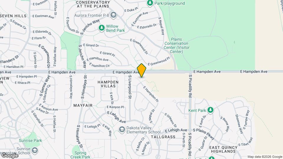 20981 E Hampden Pl Map and Location Details
