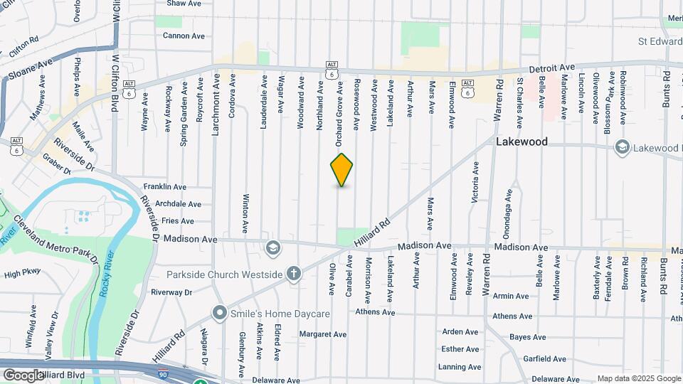 1595-1597 Orchard Grove Ave Map and Location Details