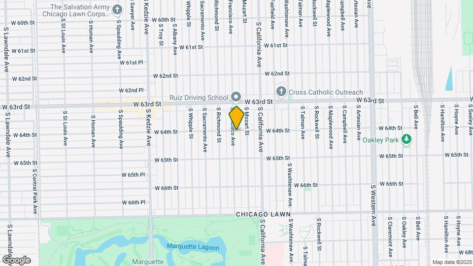 6401 S Francisco Ave Map and Location Details