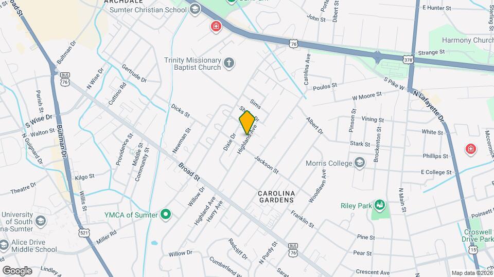 215 Highland Ave Map and Location Details