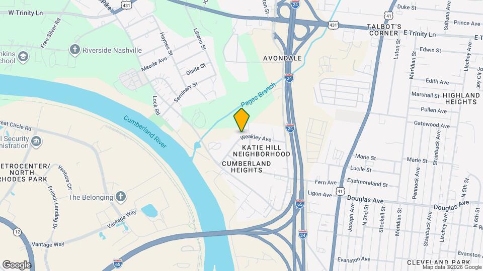 501 Weakley Ave Map and Location Details