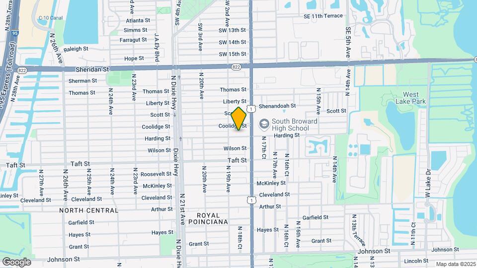 1821 Harding St Map and Location Details