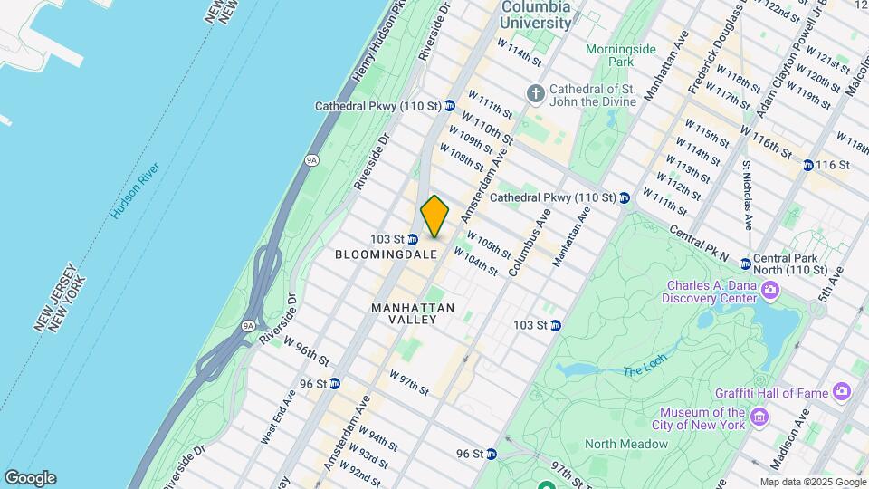 210 W 104th St Mapa y Detalles de la Ubicación