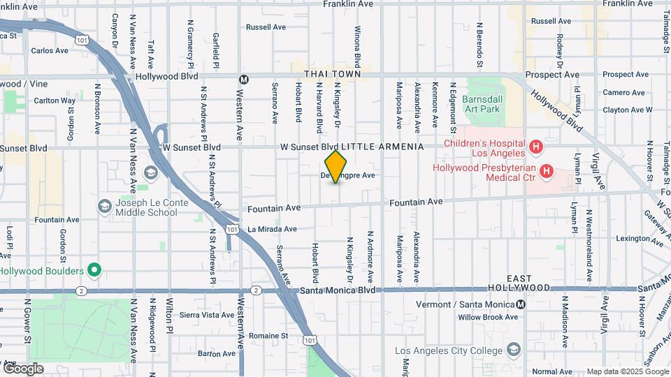 1327 N Kingsley Dr Map and Location Details
