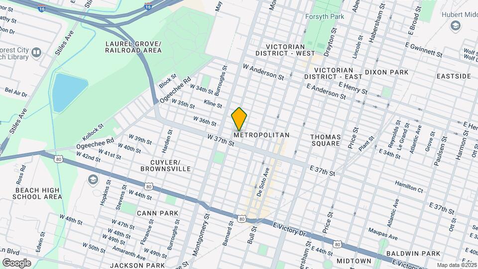 307 W 36th St Mapa y Detalles de la Ubicación