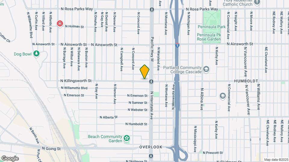1555 N Killingsworth St Mapa y Detalles de la Ubicación