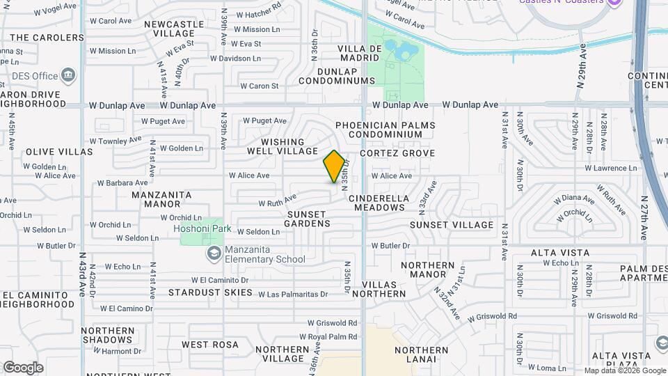 8615 N 36th Ave Mapa y Detalles de la Ubicación