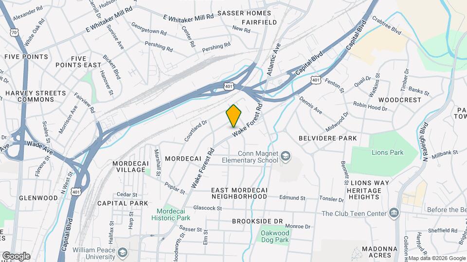 1425 Wake Forest Rd Map and Location Details