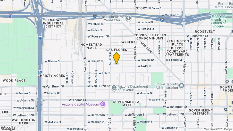1626 W Taylor St Mapa y Detalles de la Ubicación