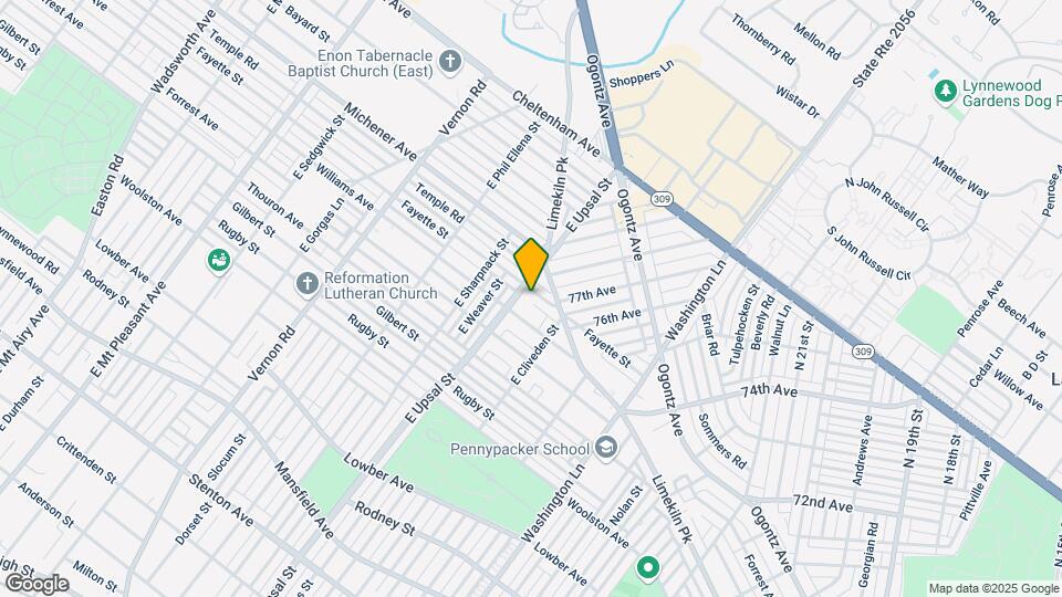 7644 Fayette St, Unit 1FL Map and Location Details