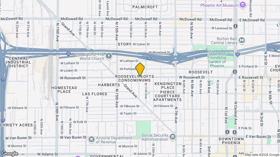 1117 W Roosevelt St Mapa y Detalles de la Ubicación